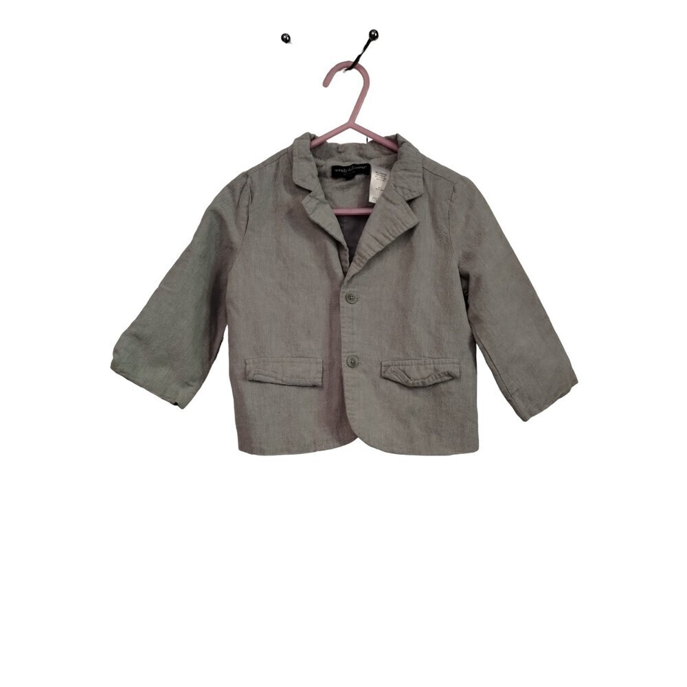 Wendy Belissimo‎ grey linen blend toddler jacket